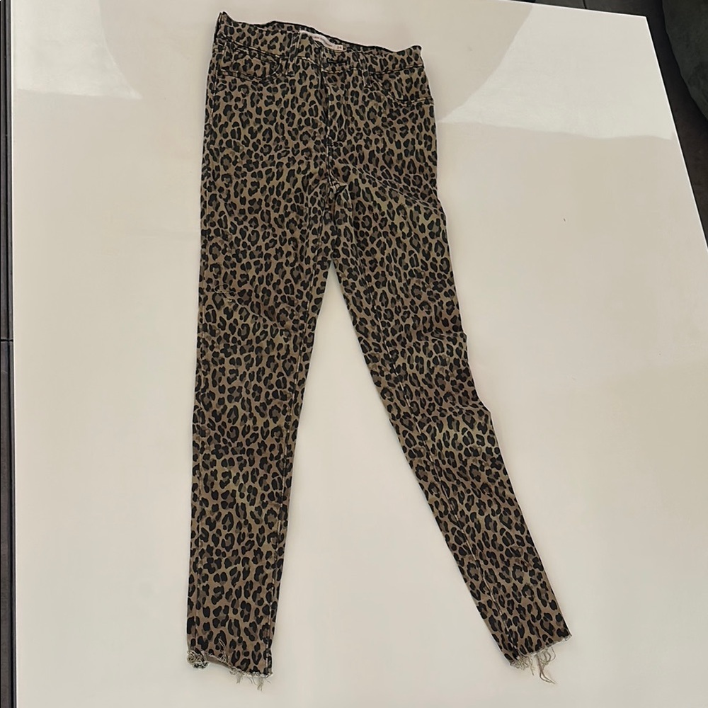 Levi's Brown Skinny Jeans with Leopard Print